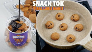Tanpa Mikser dan Oven, Begini Cara Bikin Camilan Viral Snacktok Cookies Chocochips Saus Cokelat