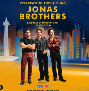 Jonas Brothers Bakal Gelar Konser  di ICE BSD City, Putri Ariani Jadi Pembuka