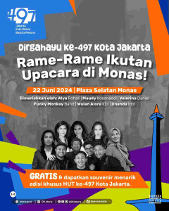 Meriahkan HUT ke-497 Kota Jakarta, Pemprov DKI Ajak Masyarakat Ikut Upacara di Monas, Simak di Sini Cara Daftarnya!