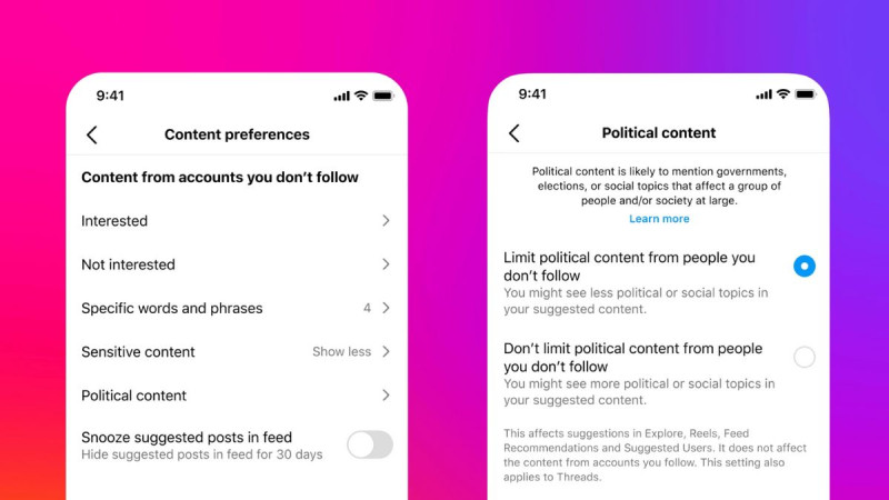Meta Mulai Terapkan Pembatasan Konten Politik di Instagram dan Threads